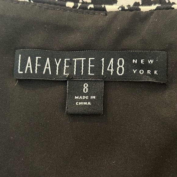 Lafayette 148 NewYork Elegant Black and White Sleeveless Dress - Picture 12 of 12
